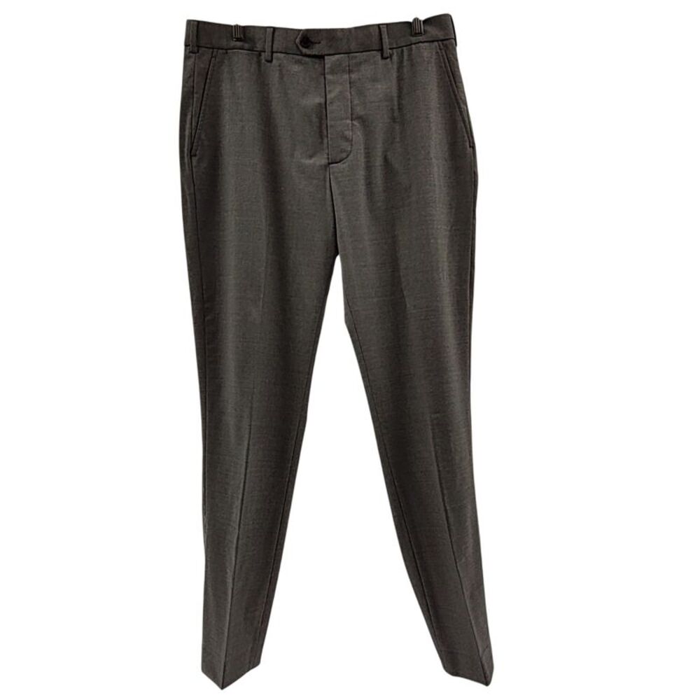 Quince Women Stretch Wool Dress Pants - Straight Grey Melange 34X32